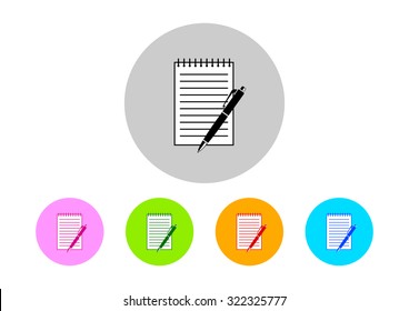 Colorful notepad icons on white background   