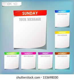 Colorful notice papers of the day ( vector illustration ) 