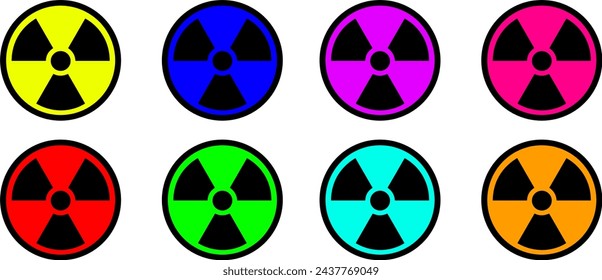 Colorido símbolo nuclear. Diseño de vector atómico.
