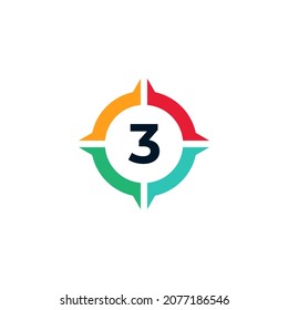 Farbiges Element für das Design des Logos im Innenbereich Nummer 3