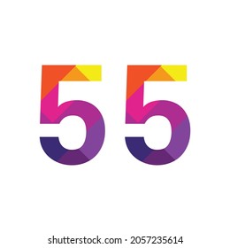 Colorido Número 55 diseño vectorial símbolo gráfico dígito emblema arco iris icono emblema gráfico