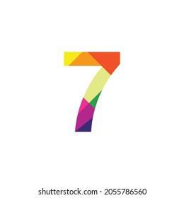 Colorful Number 7 vector design graphic symbol digit rainbow emblem icon graphic emblem