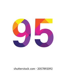 Colorful Number 95 vector design graphic symbol digit rainbow emblem icon graphic emblem