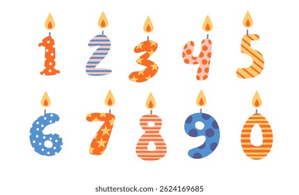 Colorful Number Birthday Candles Set