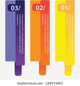 Colorful number brochure with lines for steps. On grey background