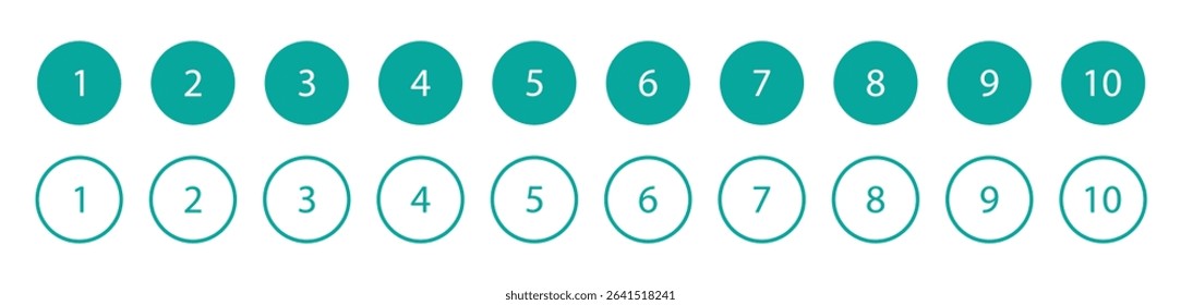 Colorful number bullet point 1 to 12 vector set.