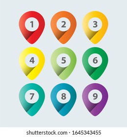 Colorful number bullet points element infographic 