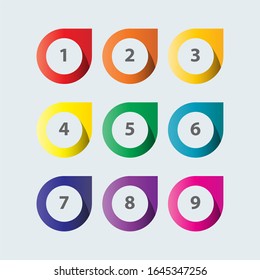 Colorful number bullet points element infographic 