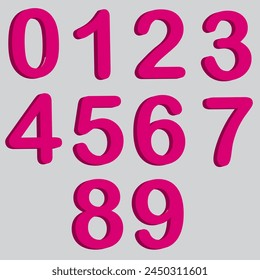 Colorful number collection with flat design 0 to 9