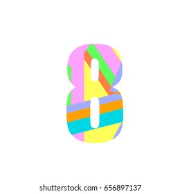 Colorful number eight. Vector design for banner, presentation, web page, card, labels or posters.