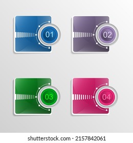 colorful number elements collections perfect for digital aplications tools