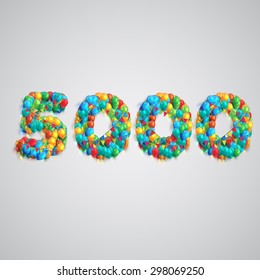 Colorful number made by balloons, vector