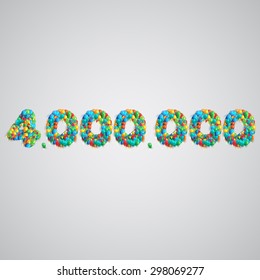 Colorful number made by balloons, vector