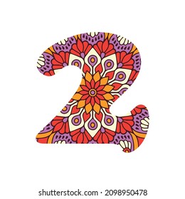 colorful number mandala art vector 2