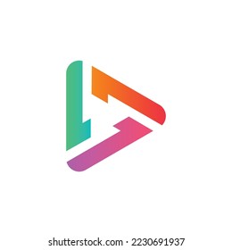 Colorful Number one 1 logo icon with triangle shape 