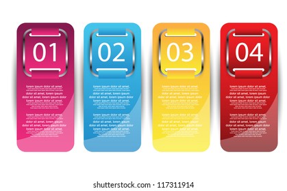 colorful number option banners
