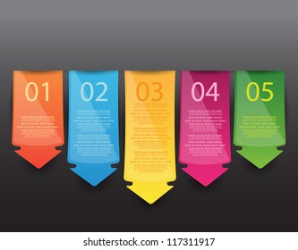 colorful number option banners