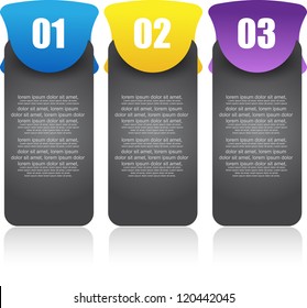 colorful number option banners