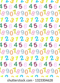 Colorful number pattern. School education decoration