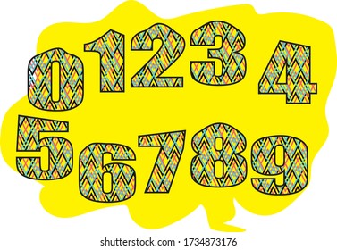 colorful number set design vector school