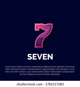 Colorful Number Seven Logo Template. Suitable for icon, logo, and element your business.