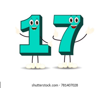 Colorful Number Seventeen Character Vector