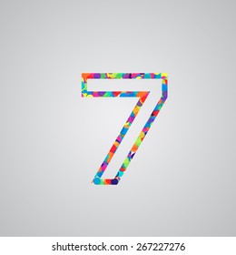 Colorful number, vector