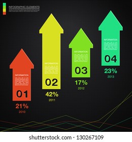 Colorful numbered arrows. Vector illustration. Can be used for workflow layout, diagram, web design, infographics.