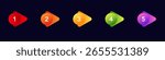 Colorful numbered bullet points ideal for lists, presentations, or step-by-step instructions.