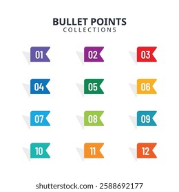 Colorful Numbered Bullet Points for Presentations