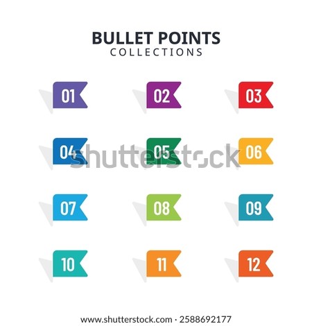 Colorful Numbered Bullet Points for Presentations