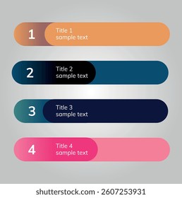 Colorful Numbered Infographic Template with Gradient Labels – Modern Step-by-Step Business and Presentation Design Element