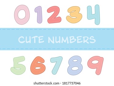 Colorful numbers 0-9. Vector illustration.
