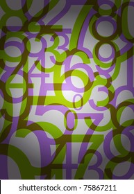 Colorful numbers abstract background