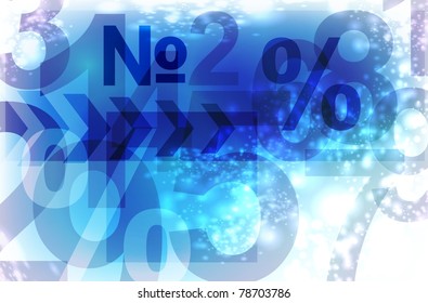 Colorful numbers abstract background