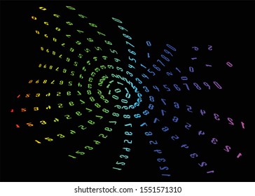 Colorful numbers of abstract background.Vector Illustration