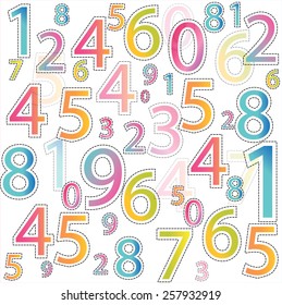 Colorful numbers background