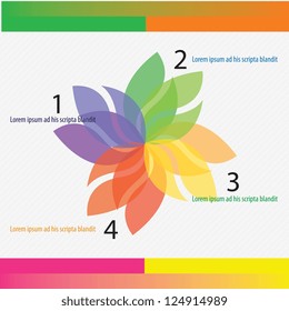 Colorful numbers Brochure with flower numbers steps. vector illustration