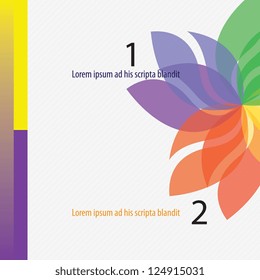 Colorful numbers brochure with flower numbers steps.Vector illustration