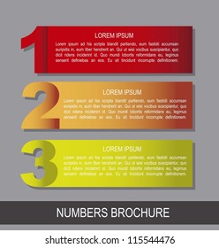colorful numbers brochure over gray background. vector illustration
