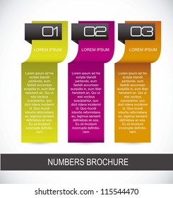 colorful numbers brochure over white background. vector illustration