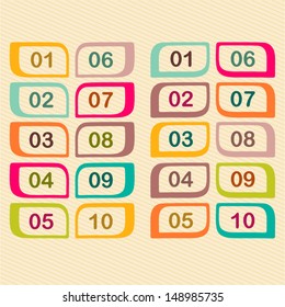 colorful numbers in the frame