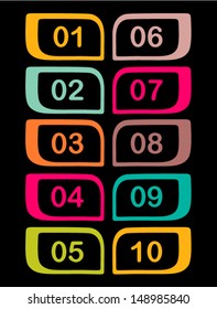colorful numbers in the frame