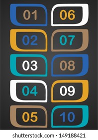 colorful numbers in the frame