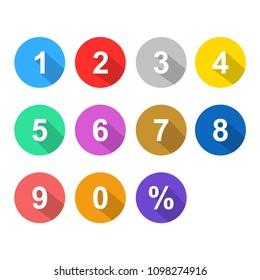 colorful numbers icon isolated vector