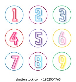 Colorful Numbers Icon Set Stylish Design
