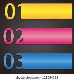 Colorful numbers Icons on black background. Vector illustration