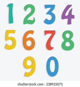 Colorful numbers isolated on white background