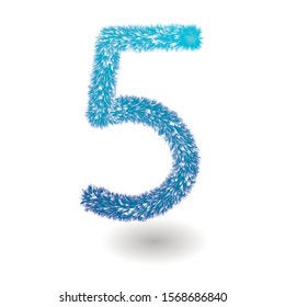 Colorful numbers realistic 3D fur effect. Vector illustration for design Birthday, Anniversary, Christmas, Xmas, New year, Holiday Sale