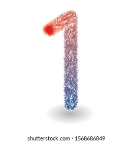 Colorful numbers realistic 3D fur effect. Vector illustration for design Birthday, Anniversary, Christmas, Xmas, New year, Holiday Sale
